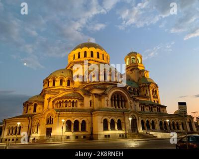 Die Kreuzkuppel St. Alexander Newski Kathedrale, Bulgarisch-Orthodoxe Kathedrale in Sofia, Bulgarien Stockfoto