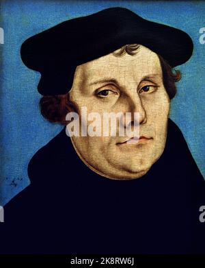 Martin Luther 1529, Werkstatt von Lucas Cranach dem Älteren (1472–1553) Lucas Cranach , Lutherstadt, Wittenberg, deutsch, Maler, Zeichner, Grafiker und Hofmaler, Deutschland. Stockfoto