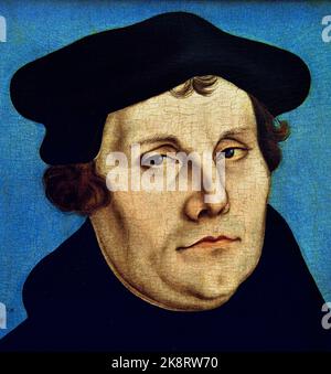 Martin Luther 1529, Werkstatt von Lucas Cranach dem Älteren (1472–1553) Lucas Cranach , Lutherstadt, Wittenberg, deutsch, Maler, Zeichner, Grafiker und Hofmaler, Deutschland. Stockfoto