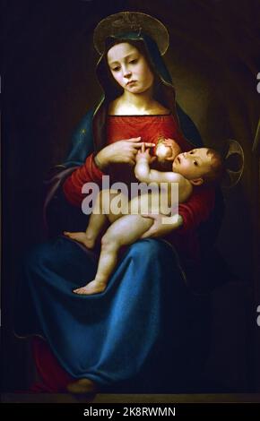 Adonna und Kind 1518 Giuliano Bugiardini 1475 –1555 Italienischer Maler und Zeichner im Stil der Spätrenaissance, bekannt als Manierismus. Stockfoto