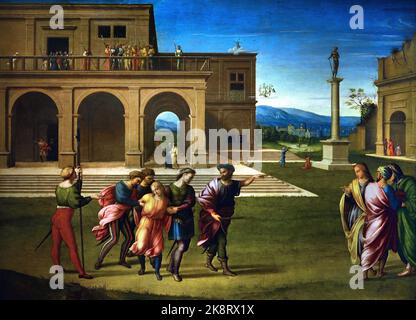 Joseph wird 1515 Francesco Granacci 1469 –1543 italienischer Maler der Renaissance ins Gefängnis gebracht. Villamagna di Volterra (er ausgebildet in Florenz im Studio von Domenico Ghirlandaio) Stockfoto