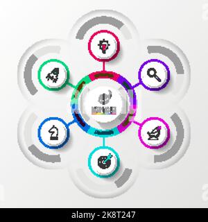 Infografik-Design-Vorlage. Kreatives Konzept mit 6 Schritten. Kann für Workflow-Layout, Diagramm, Banner, webdesign verwendet werden. Vektorgrafik Stock Vektor