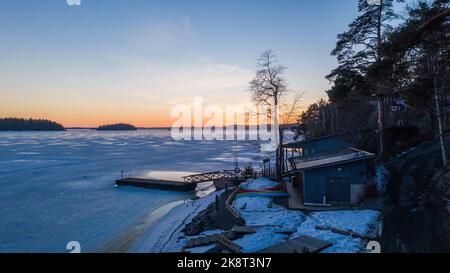 Winter-See Stockfoto