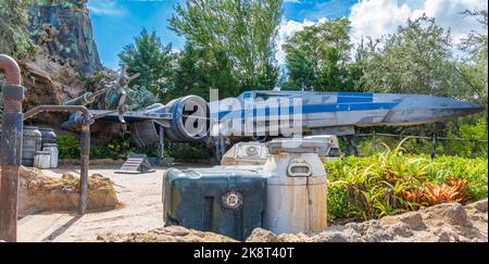 Star Wars X-Wing Starfighter im Galaxy's Edge, Hollywood Studios - Walt Disney World Resort, Lake Buena Vista, Florida, USA Stockfoto