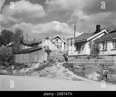 Drøbak 19470902 die Dürre im Sommer 1947 in Drøbak. Landschaftsbild mit kleinen Häusern in herrlicher Sonne. FOTO: LYNAU / NTB / NTB Stockfoto