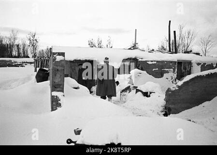 Hammerfest November 1945. Die Restaurierung in Nordnorwegen nach dem Krieg. FOTOGRAF: H. E. / NTB Stockfoto