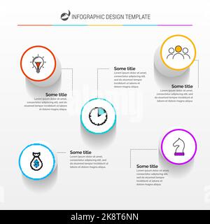 Infografik-Design-Vorlage. Kreatives Konzept mit 5 Schritten. Kann für Workflow-Layout, Diagramm, Banner, webdesign verwendet werden. Vektorgrafik Stock Vektor