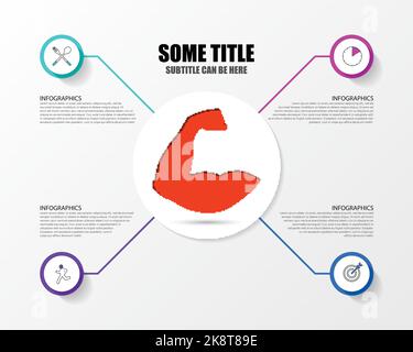 Infografik-Design-Vorlage. Kreatives Konzept mit 4 Schritten. Kann für Workflow-Layout, Diagramm, Banner, webdesign verwendet werden. Vektorgrafik Stock Vektor