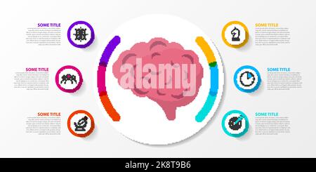 Infografik-Design-Vorlage. Kreatives Konzept mit 6 Schritten. Kann für Workflow-Layout, Diagramm, Banner, webdesign verwendet werden. Vektorgrafik Stock Vektor