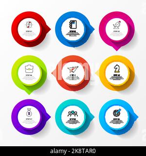 Infografik-Design-Vorlage. Kreatives Konzept mit 9 Schritten. Kann für Workflow-Layout, Diagramm, Banner, webdesign verwendet werden. Vektorgrafik Stock Vektor