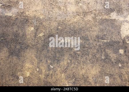 Struktureller grober Putz an der Wand. Textur, Muster, Hintergrund. Speicherplatz kopieren. Stockfoto