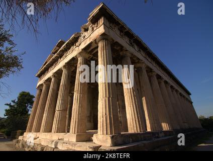 Tempel des Hephaestus in der Agora von Athen in Griechenland Stockfoto