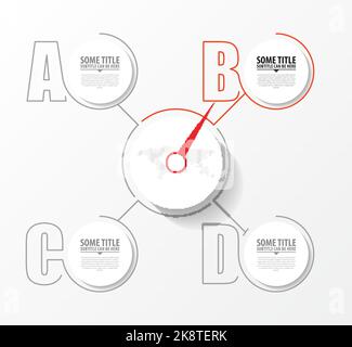 Infografik-Design-Vorlage. Kreatives Konzept mit 4 Schritten Stock Vektor