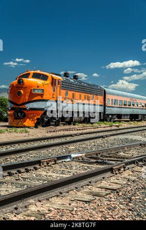 Motor Nr. 402, Royal Gorge Route Railroad, Canon City, Colorado USA Stockfoto