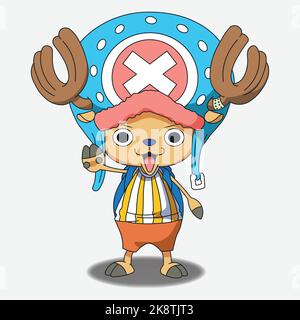 Doktor Chopper, Cartoon One Piece Anime Stock Vektor