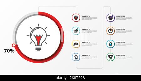 Infografik-Design-Vorlage. Kreatives Konzept mit 8 Schritten. Kann für Workflow-Layout, Diagramm, Banner, webdesign verwendet werden. Vektorgrafik Stock Vektor