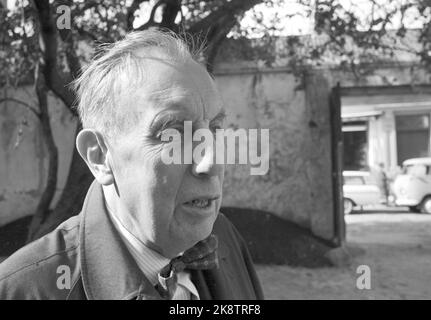 Fredrikstad 19670909 "die Altstadt lebt" die einzige erhaltene Festungsstadt der nordischen Region - im Regenschirm erbaut, heute eine große, friedliche Idylle - liegt in Fredrikstad. Es ist dieses Jahr (1967) 400 Jahre her, dass König Fredrik II. Fredrikstad Stadtprivilegien gab. Die Altstadt in Fredrikstad gibt es ein Spiel des Lebenden Museums, das über die Entwicklung der dramatischen Geschichte der Stadt erzählt. Magistrat Chr. Apenes. Foto; Sverre A. Børretzen / Aktuell / NTB Foto nicht bestrahlt! Stockfoto