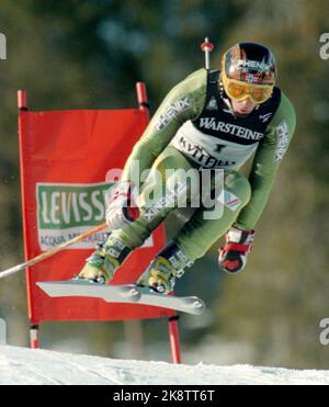 Kvitfjell. Alpine-WM-Finale. Alpint, WM-Ziel. Up, Männer, Trainingseinheiten. Kjetil Andre Aamodt während der zweiten Trainingsrunde im Weltcup-Finale in Kvitfjell. (NTB-Foto: Lise Åserud) Stockfoto