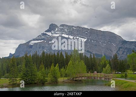 Kananaskis Gebirgskette von Bnaff Stockfoto