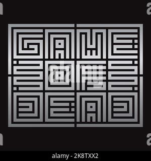 Game of Death Lettering Labyrinth Typografie Design Vektor Illustration. Editierbar, skalierbar, EPS 10, Vektorgrafik. Stock Vektor