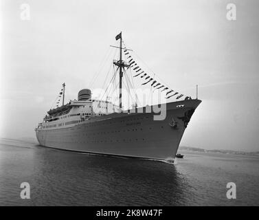 Oslo. Sonntag, 13. November 1949. Das Passagierschiff „Oslofjord“ kommt zum ersten Mal an. Foto; Aktuell / NTB Stockfoto