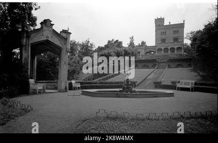 Oslo 19510713 Oscarshall Castle. Von außen vom Meer aus gesehen. Foto: Strand / NTB / NTB Stockfoto