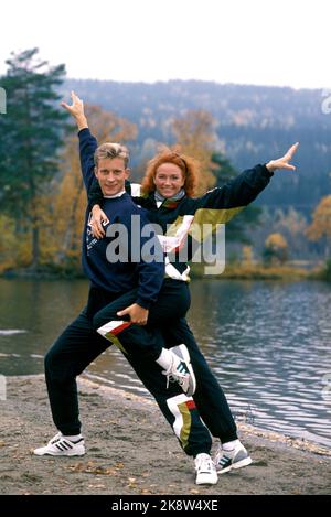 Oslo 10. Oktober 1991. Kim Rygel und Cecilie Brinck. Weltmeister im Standardtanz 1991. Foto: Glenn Widing / NTB Stockfoto