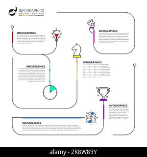 Infografik-Design-Vorlage. Kreatives Konzept mit 6 Schritten. Kann für Workflow-Layout, Diagramm, Banner, webdesign verwendet werden. Vektorgrafik Stock Vektor