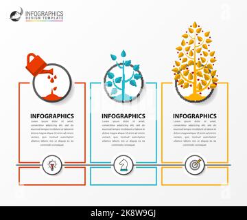 Infografik-Design-Vorlage. Kreatives Konzept mit 3 Schritten. Kann für Workflow-Layout, Diagramm, Banner, webdesign verwendet werden. Vektorgrafik Stock Vektor