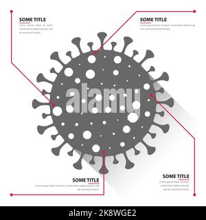 Infografik-Design-Vorlage. Virenkonzept mit 4 Schritten. Kann für Workflow-Layout, Diagramm, Banner, webdesign verwendet werden. Vektorgrafik Stock Vektor