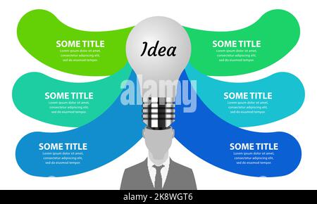 Infografik-Design-Vorlage. Kreatives Konzept mit 6 Schritten. Kann für Workflow-Layout, Diagramm, Banner, webdesign verwendet werden. Vektorgrafik Stock Vektor