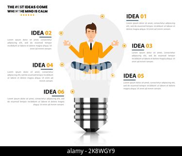 Infografik-Design-Vorlage. Kreatives Konzept mit 6 Schritten. Kann für Workflow-Layout, Diagramm, Banner, webdesign verwendet werden. Vektorgrafik Stock Vektor