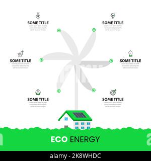 Infografik-Design-Vorlage. Eco-Konzept mit 6 Schritten. Kann für Workflow-Layout, Diagramm, Banner, webdesign verwendet werden. Vektorgrafik Stock Vektor