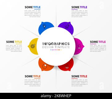 Infografik-Design-Vorlage. Kreatives Konzept mit 6 Schritten. Kann für Workflow-Layout, Diagramm, Banner, webdesign verwendet werden. Vektorgrafik Stock Vektor
