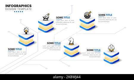 Infografik-Design-Vorlage. Kreatives Konzept mit 5 Schritten. Kann für Workflow-Layout, Diagramm, Banner, webdesign verwendet werden. Vektorgrafik Stock Vektor