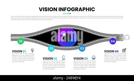 Infografik-Design-Vorlage. Geschäftskonzept mit 4 Schritten. Kann für Workflow-Layout, Diagramm, Banner, webdesign verwendet werden. Vektorgrafik Stock Vektor