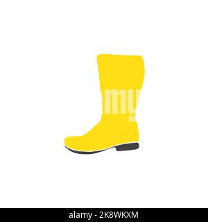 Vektor handgezeichnete Doodle Skizze gelbe Gummistiefel Stock Vektor