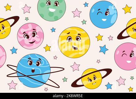 Nahtloses Muster „Planet“ Stock Vektor