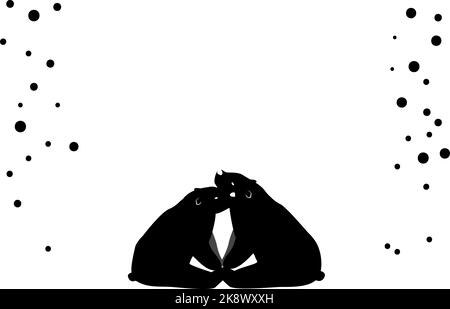 Eisbären umarmen sich gegenseitig Stock Vektor