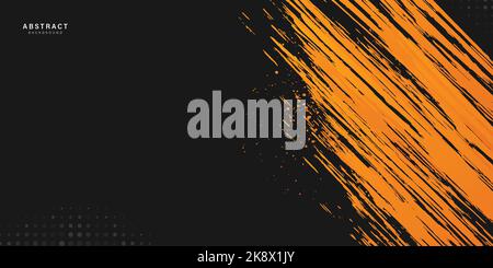 Schwarzer und orangefarbener abstrakter Grunge-Hintergrund, orangefarbener schmutziger Grunge-Hintergrund für Unternehmen, Unternehmen, Institutionen, Poster, Vorlage, vektor Stock Vektor