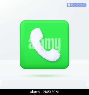Symbol für Telefon-App. Mundpropaganda, erhalten durch Zuhören, Sprechen, aus einem Personenkonzept. 3D Vektor isoliertes Illustrationsdesign. Cartoon Pas Stock Vektor