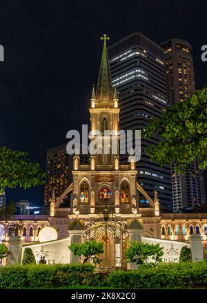 Chijmes Event Space bei Nacht, Singapur Stockfoto