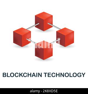 Symbol für Blockchain-Technologie. 3D Illustration aus der Sammlung der Fintech-Industrie. Creative Blockchain Technology 3D Symbol für Web-Design, Vorlagen Stock Vektor