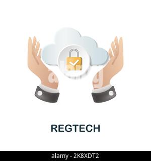 RegTech-Symbol. 3D Illustration aus der Fintech Kollektion. Creative RegTech 3D Icon für Webdesign, Templates, Infografiken und mehr Stock Vektor