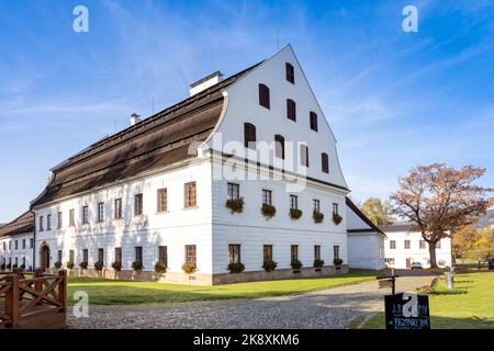 Ruční papírna, Muzeum papíru, Velké Losiny, Okres Halver, Hrubý Jeseník, Česká republika/handgeschöpftes Papier Mühle, Museum für Papier, Sumperk region, Hrub Stockfoto