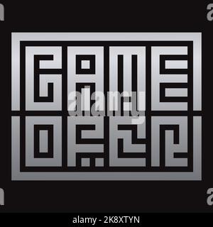 Game Ofer Lettering Labyrinth Typografie Design Vektor Illustration. Editierbar, skalierbar, EPS 10, Vektorgrafik. Stock Vektor