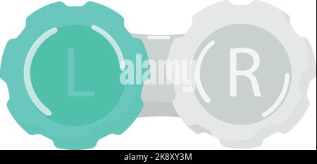 Zeichentrickvektor mit Kontaktlinsengehäuse. Box Vision Stock Vektor