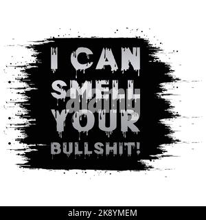 Ich kann deinen Scheiß riechen. Typografie-Texteffekt mit Lack-Textur-Hintergrund. EPS 10, editierbar, Vektorgrafik. Stock Vektor