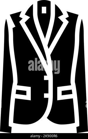 blazer Oberbekleidung weibliche Glyphe Symbol Vektor Illustration Stock Vektor