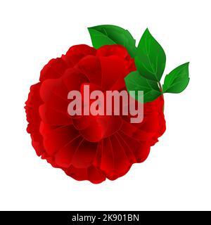 Rose Purple Blume und Blätter Vintage Vektor Illustration editierbare Hand zeichnen Stock Vektor